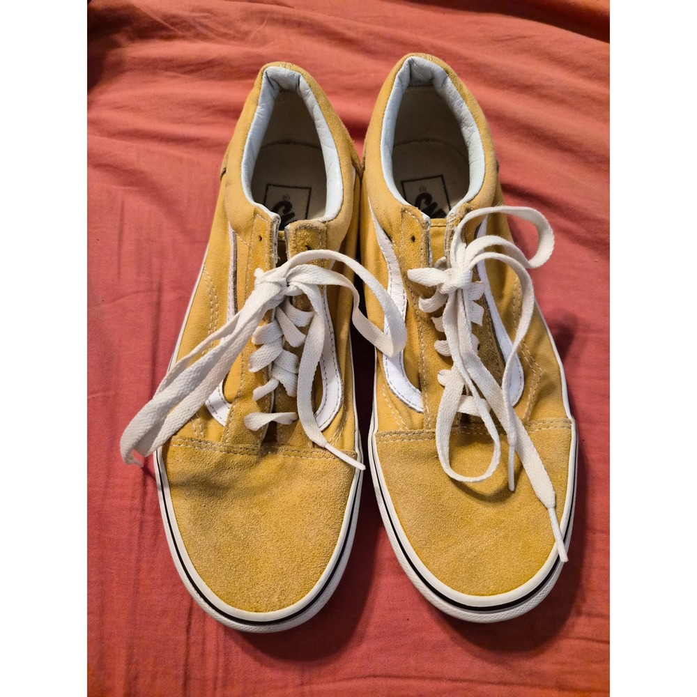 Vans Old Skool Mustard Yellow Ochre Suede Canvas Skate Shoes Mens 6 Womens 7.5